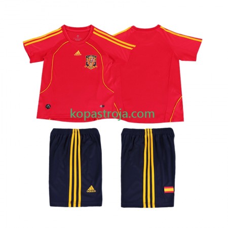 Billiga Fotbollströjor Spanien 2008 Retro Barn Hemma tröja Kortärmad